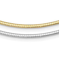 Sterling Silver & 14K Gold-plated 2mm Reversible w/ext Cubetto Chain