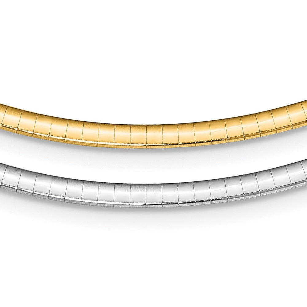 Sterling Silver & 14K Gold-plated 3mm Reversible w/ ext Cubetto Chain