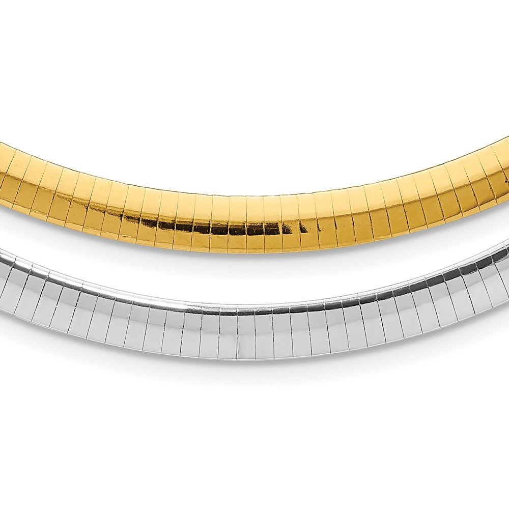 Sterling Silver & 14K Gold-plated 6mm Reversible w/ext Cubetto Chain