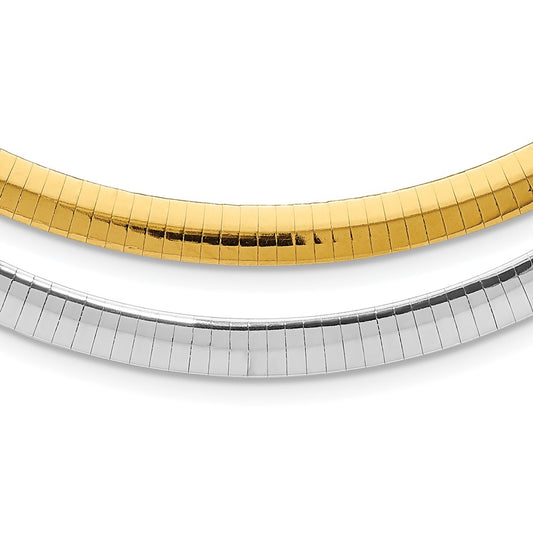 Sterling Silver & 14K Gold-plated 6mm Reversible w/ext Cubetto Chain