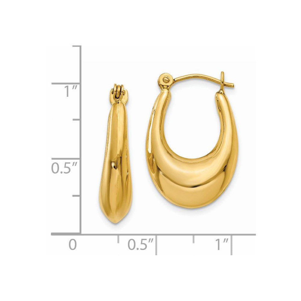 14K Yellow Gold Polished Hoop Earrings