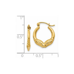 14K Yellow Gold Ram Head Hoop Earrings