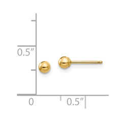 14K Yellow Gold Madi K Polished 3mm Ball Post Earrings