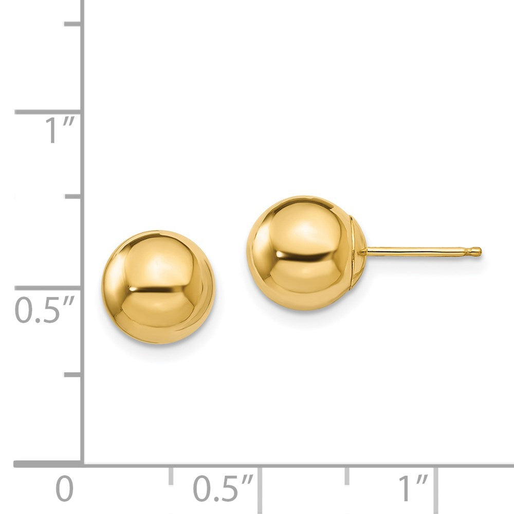 14K Yellow Gold Madi K Polished 8mm Ball Post Earrings