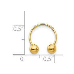 14K Yellow Gold Madi K Single Beaded Half Hoop Screwback Earrings