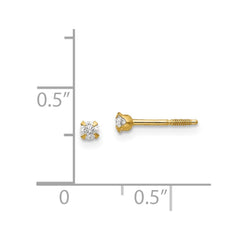 14K Yellow Gold Madi K 2.25mm CZ Baby Earrings
