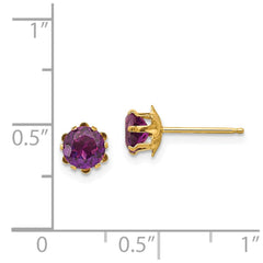 14K Yellow Gold Madi K 5mm Synthetic Alexandrite (Jun) Stud Earrings