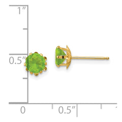 14K Yellow Gold Madi K 5mm Synthetic (Aug) Stud Earrings