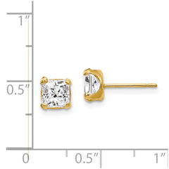 14K Yellow Gold Madi K 5mm Square CZ Post Earrings