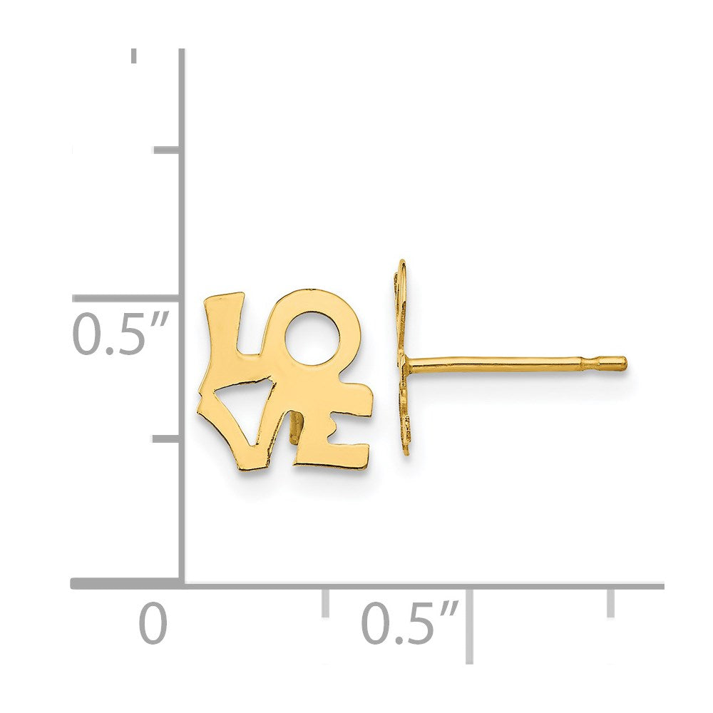 14K Yellow Gold Madi K LOVE Post Earrings