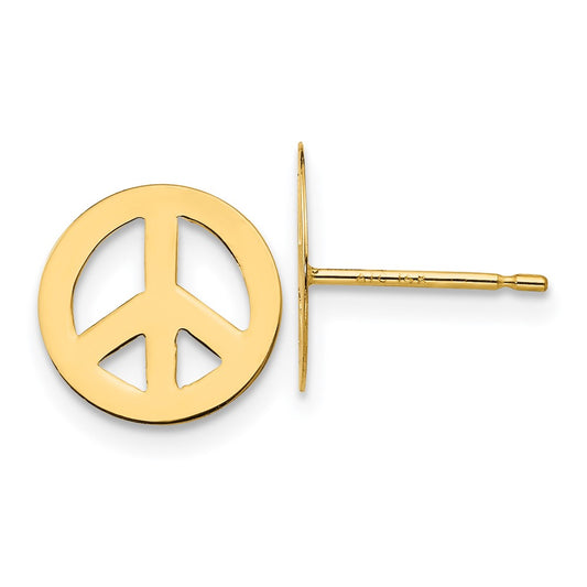 14K Yellow Gold Madi K Peace Sign Post Earrings
