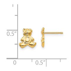 14K Yellow Gold Madi K Teddy Bear Post Earrings