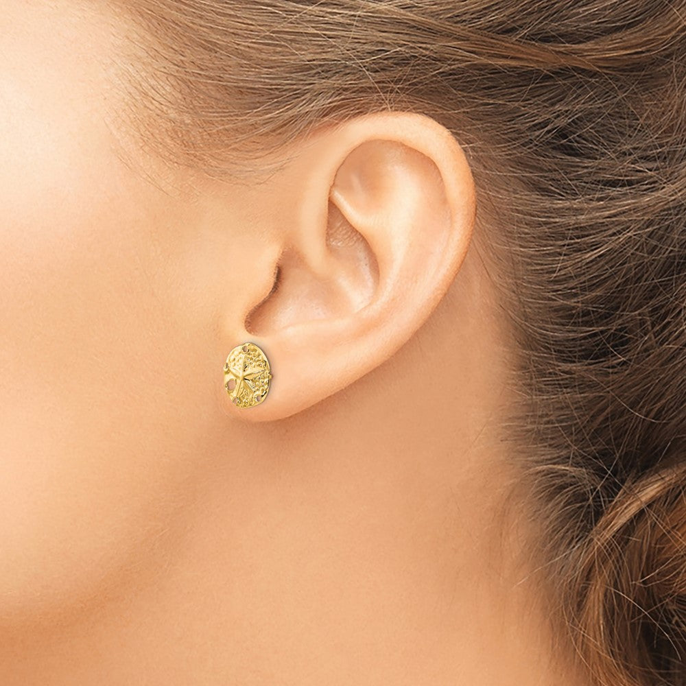 14K Yellow Gold Madi K Sand Dollar Post Earrings