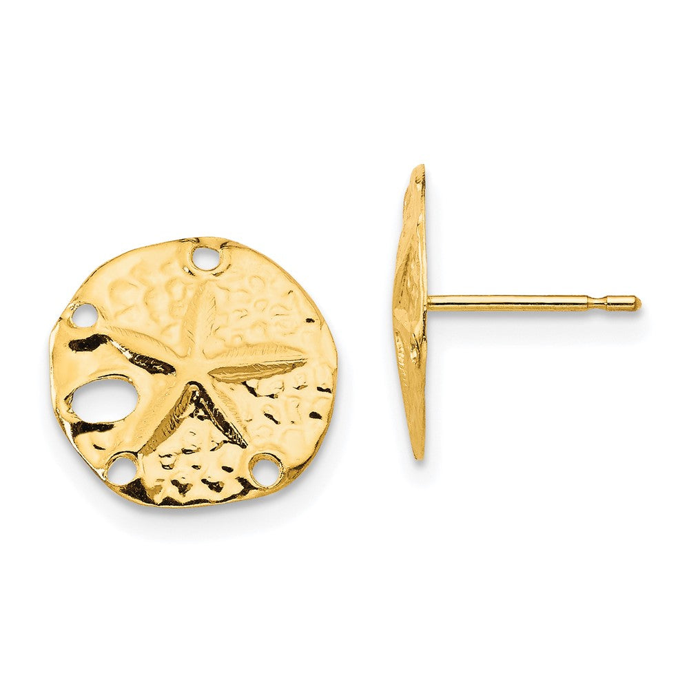 14K Yellow Gold Madi K Sand Dollar Post Earrings