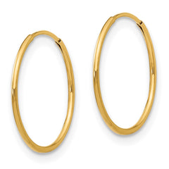 14K Yellow Gold Madi K 1mm Hoop Earrings