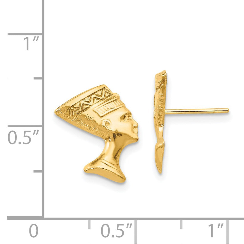 14K Yellow Gold Madi K Nefertiti Post Earrings