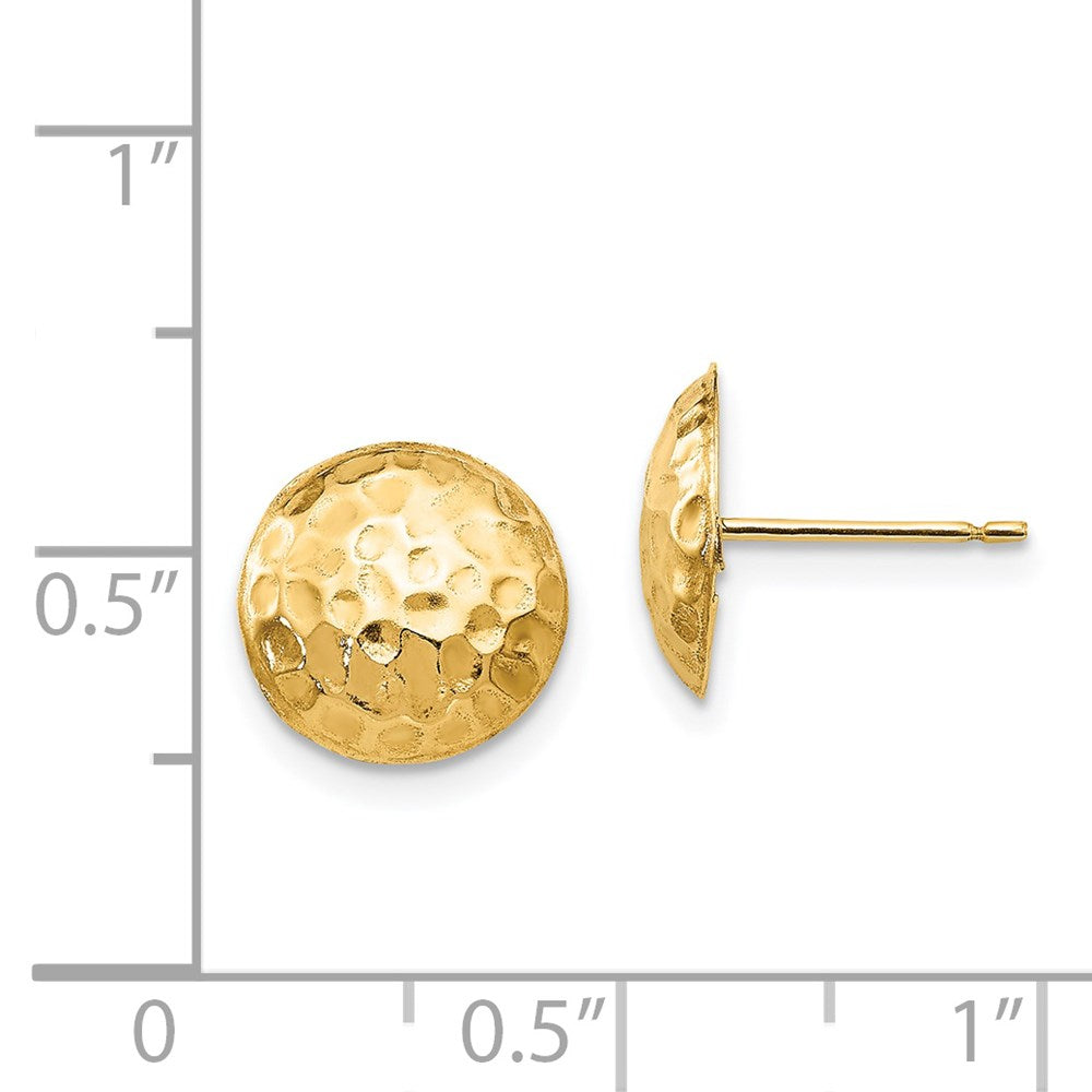 14K Yellow Gold Madi K Puffed Round Post Earrings
