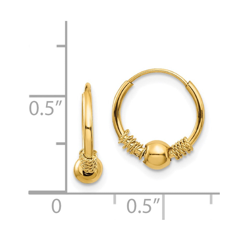 14K Yellow Gold Madi K Endless Hoop with Bead Earrings