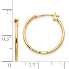 14K Yellow Gold Madi K 1mm Hoop Earrings