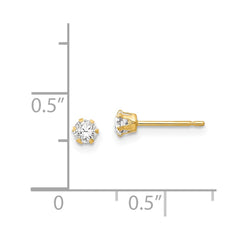 14K Yellow Gold Madi K CZ Stud Post Earrings