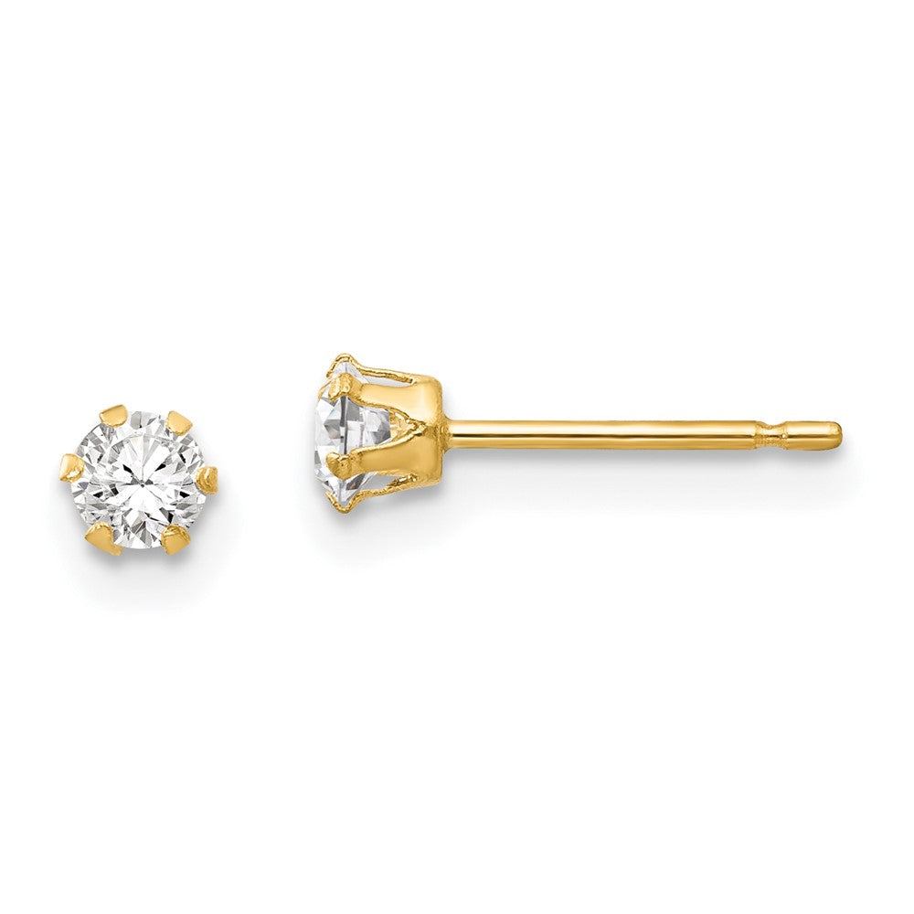 14K Yellow Gold Madi K CZ Stud Post Earrings