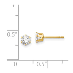 14K Yellow Gold Madi K CZ Stud Post Earrings