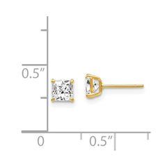 14K Yellow Gold Madi K CZ Stud Post Earrings