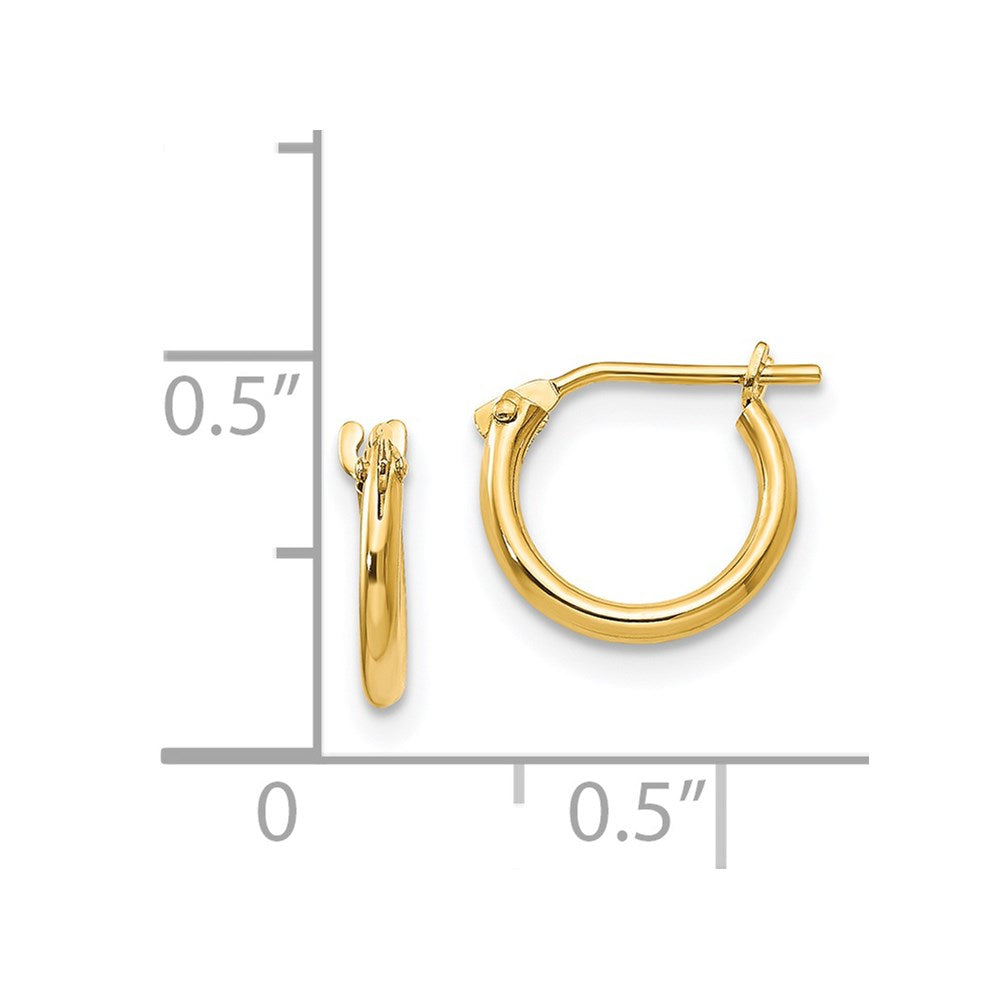 14K Yellow Gold Madi K 1.25mm Half Hoop Earrings
