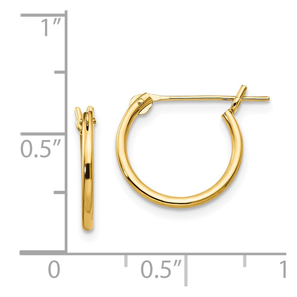 14K Yellow Gold Madi K 1.25mm Half Hoop Earrings