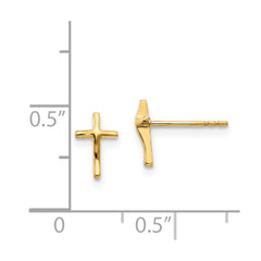 14K Yellow Gold Madi K Polished Cross Post Earrings