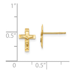 14K Yellow Gold Madi K Crucifix Post Earrings