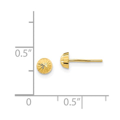 14K Yellow Gold Madi K Diamond-cut 4mm Half-Ball Post Earrings