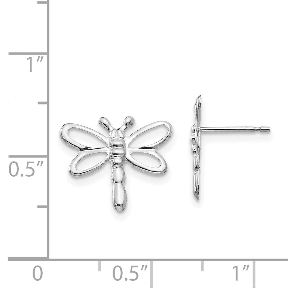 14K White Gold Madi K Polished Dragonfly Earrings
