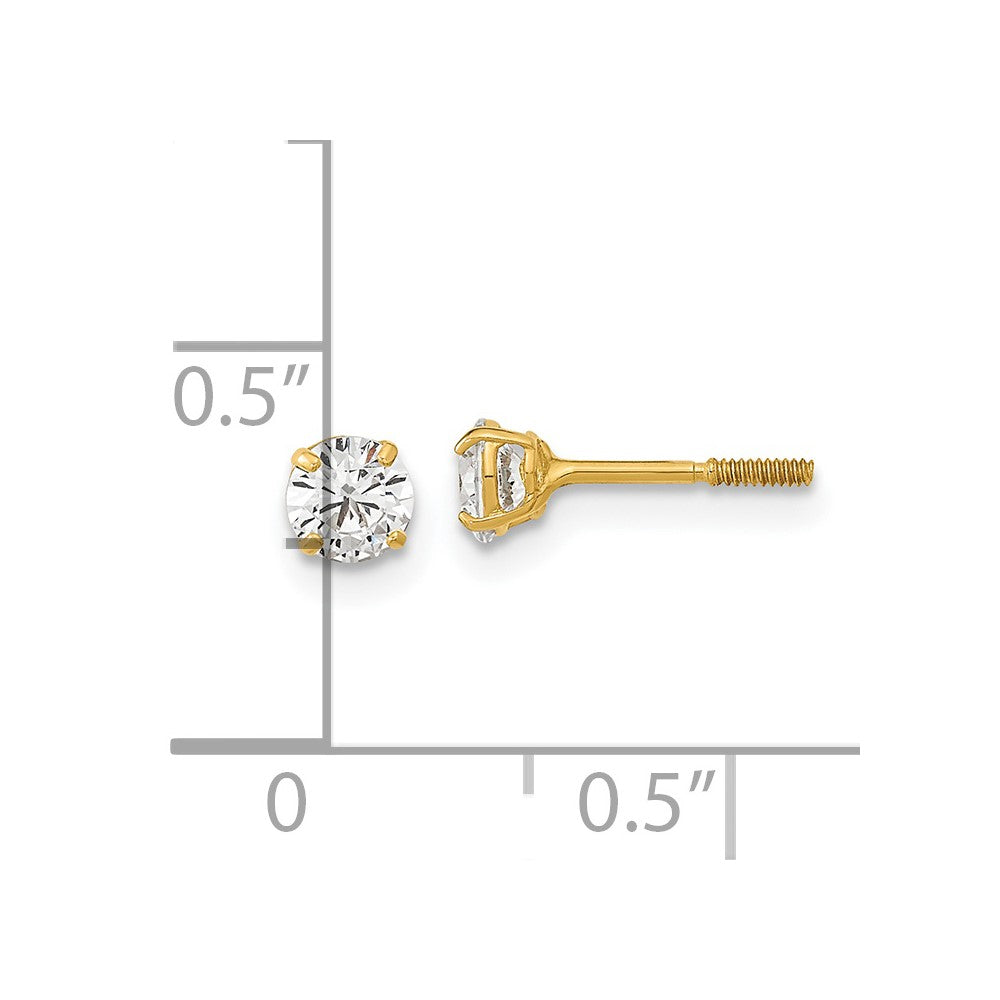 14K Yellow Gold Madi K Polished Reversible Ball and CZ Earrings