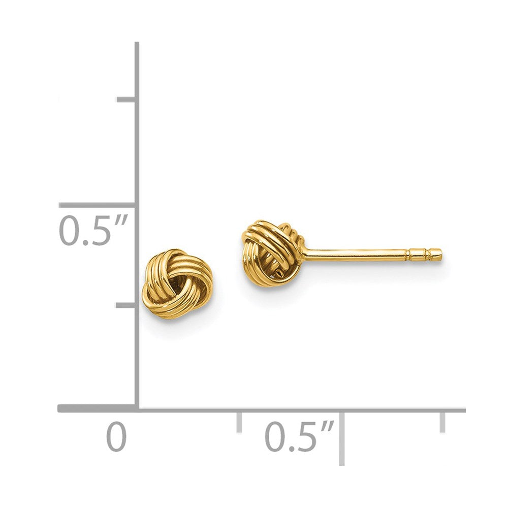 14K Yellow Gold Madi K Polished Love Knot Post Earrings