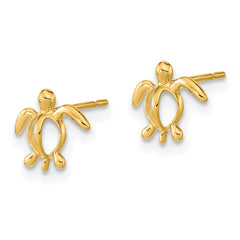 14K Yellow Gold Madi K Childrens Sea Turtle Post Earrings