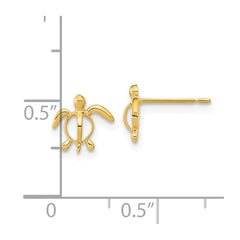 14K Yellow Gold Madi K Childrens Sea Turtle Post Earrings
