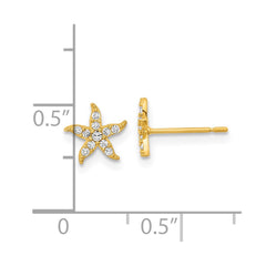 14K Yellow Gold Madi K Childrens CZ Starfish Post Earrings