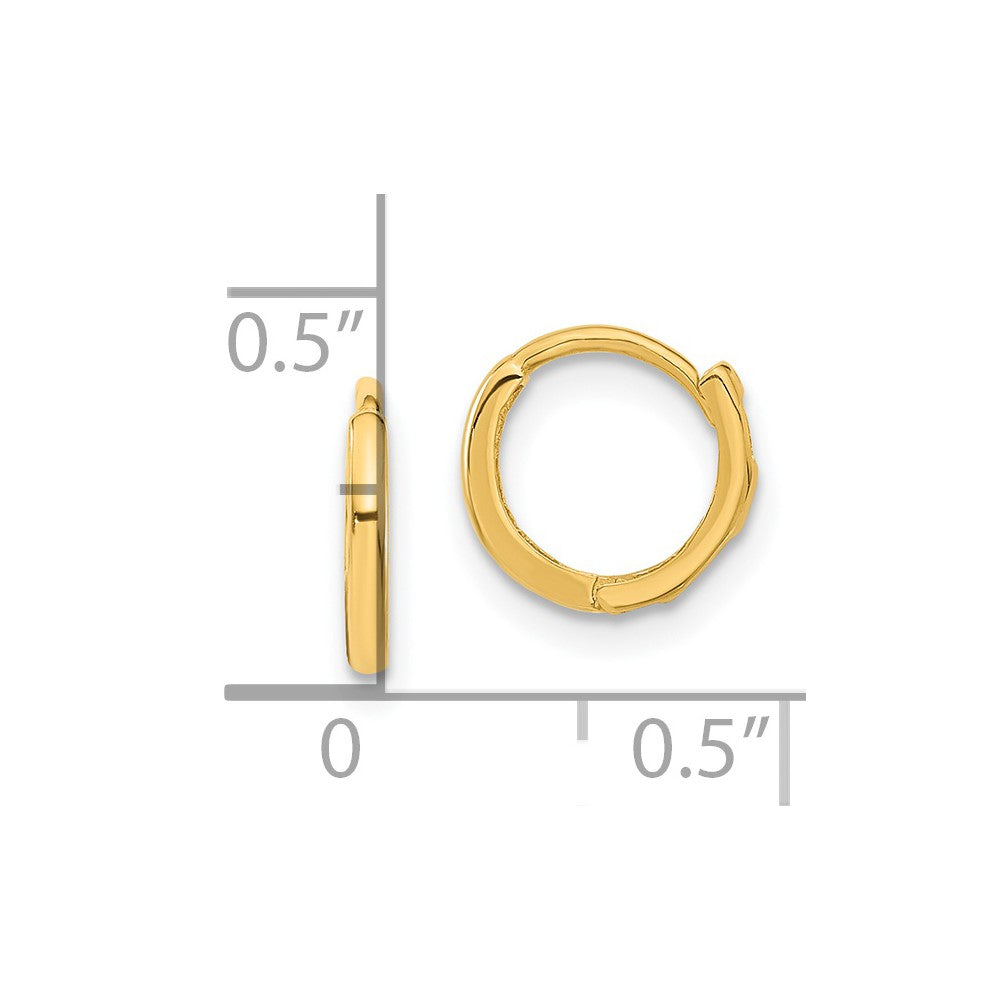 14K Yellow Gold Madi K Polished Hinged Hoop Earrings