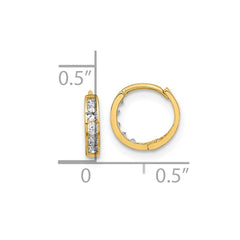 14K Yellow Gold Madi K 2mm CZ Huggie Hoops