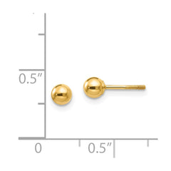 14K Yellow Gold Madi K Polished 4mm Ball Screwback Earrings
