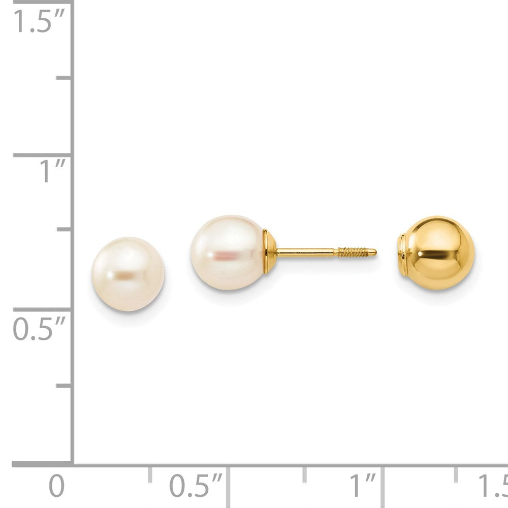 14K Yellow Gold Madi K Reversible FWC Pearl & Bead Earrings