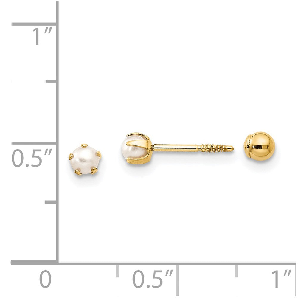 14K Yellow Gold Madi K Reversible FWC Pearl & Bead Earrings