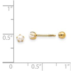14K Yellow Gold Madi K Reversible FWC Pearl & Bead Earrings