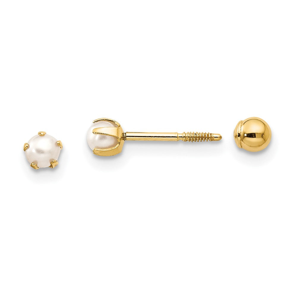 14K Yellow Gold Madi K Reversible FWC Pearl & Bead Earrings