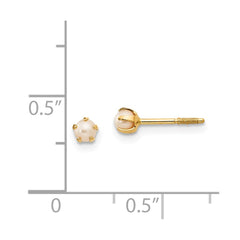 14K Yellow Gold Madi K 2.5mm FWC Pearl Earrings