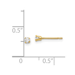 14K Yellow Gold Madi K 3mm CZ Post Earrings
