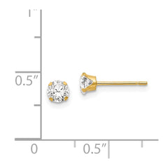 14K Yellow Gold Madi K 4mm CZ Post Earrings