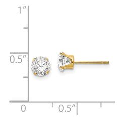 14K Yellow Gold Madi K 5mm CZ Post Earrings