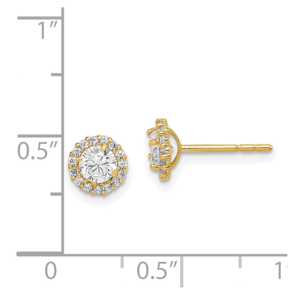14K Yellow Gold Madi K CZ Post Earrings